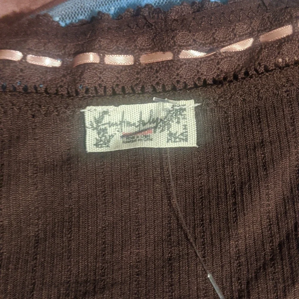 Free People NWOT Only You Top sz SML in Brown with Pink​ - Picture 9 of 13